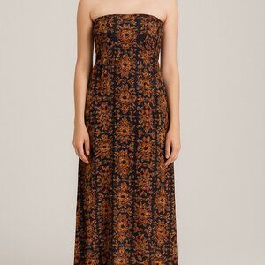 LuLaRoe Strapless Boho Print Maxi Dress